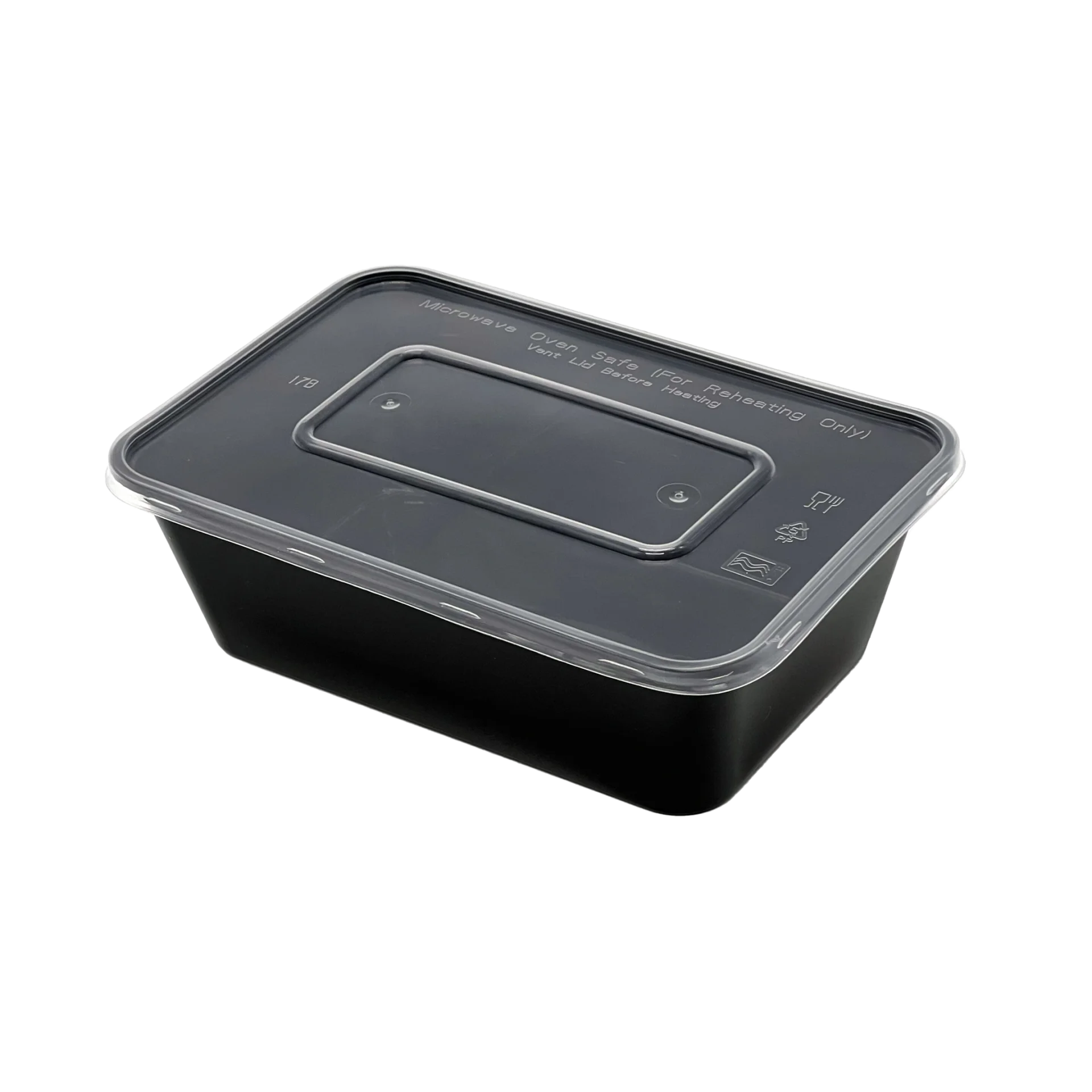 750cc Mikrowave Black Containers and Tranparest Lids PL