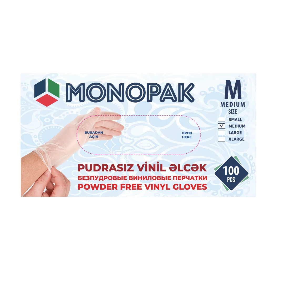 VINIL Pudrasiz Medical Elcek MONOPAK M