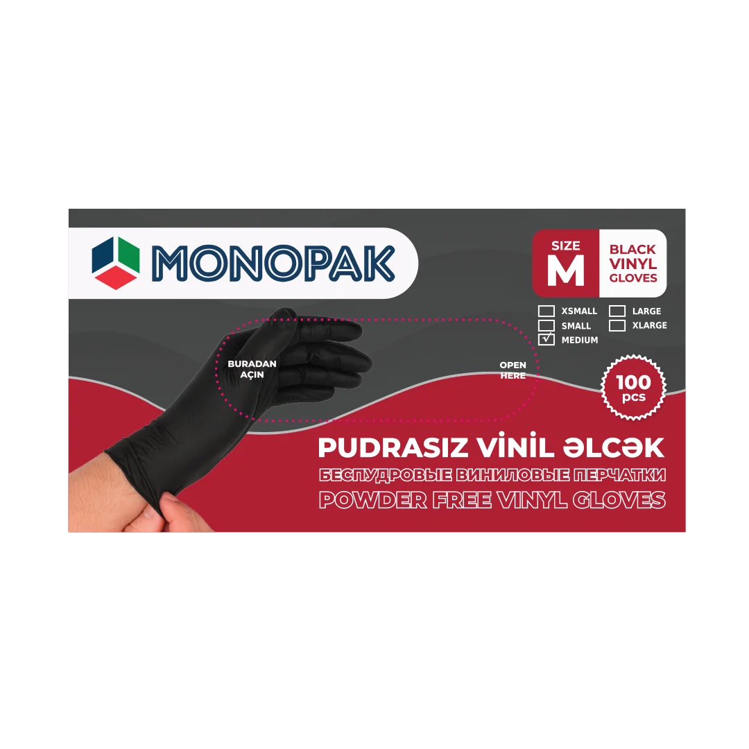 Vinil Pudrasiz elcek qara MONOPAK M