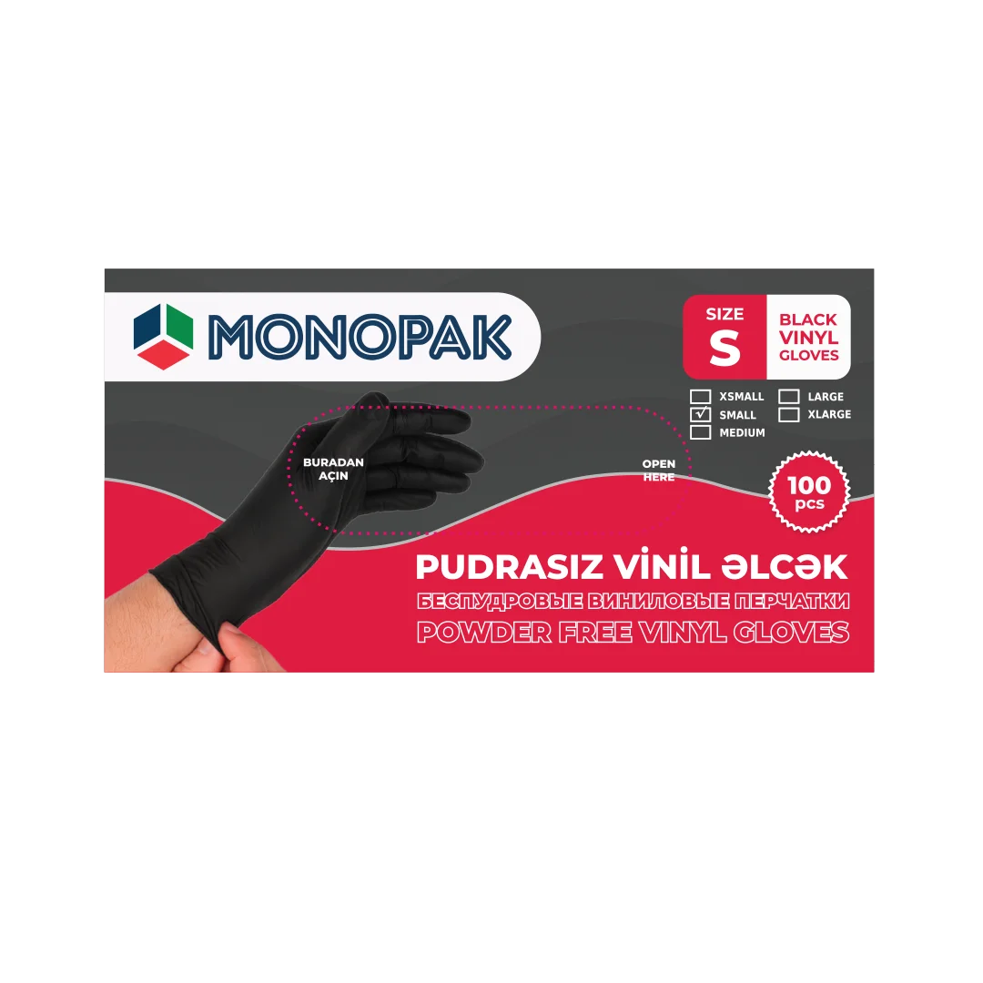 Vinil Pudrasiz elcek qara MONOPAK S