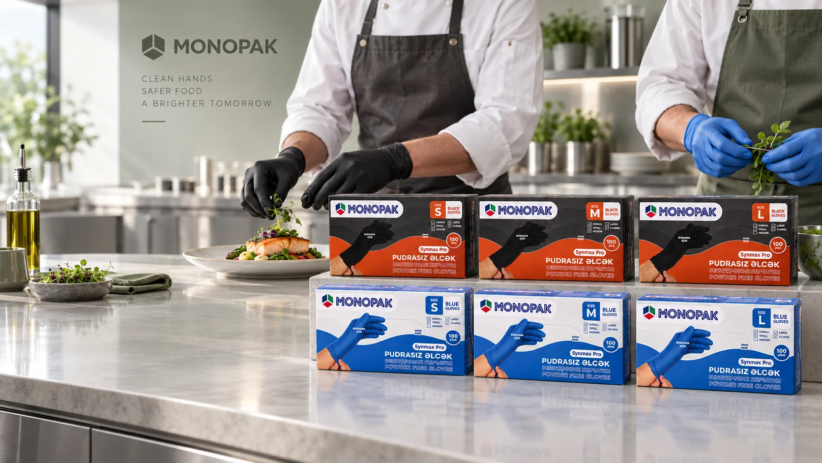 Monopak Yeni Pudrasiz Vinil Elcekler