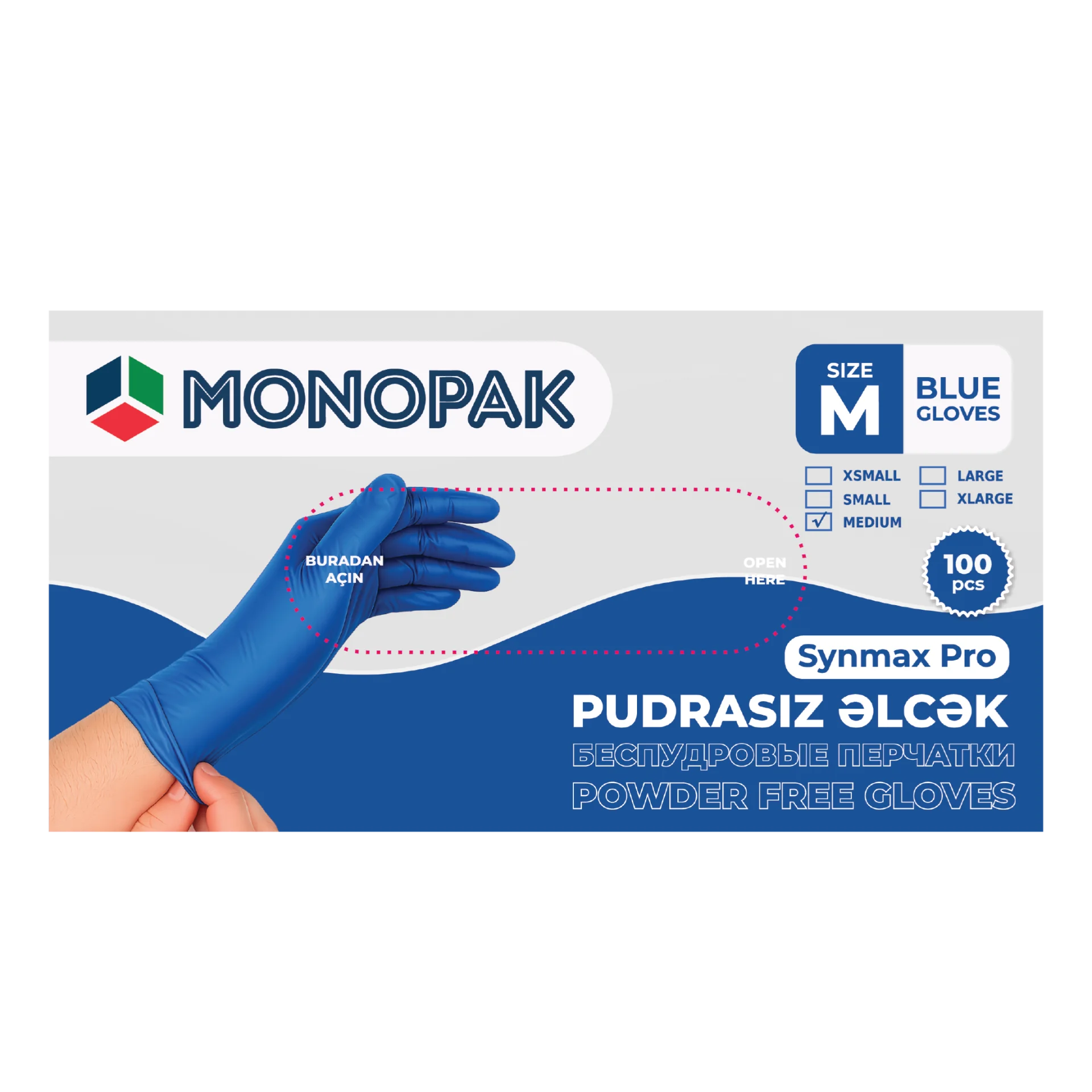 VINIL Pudrasiz Mavi Elcek SYNMAX PRO M