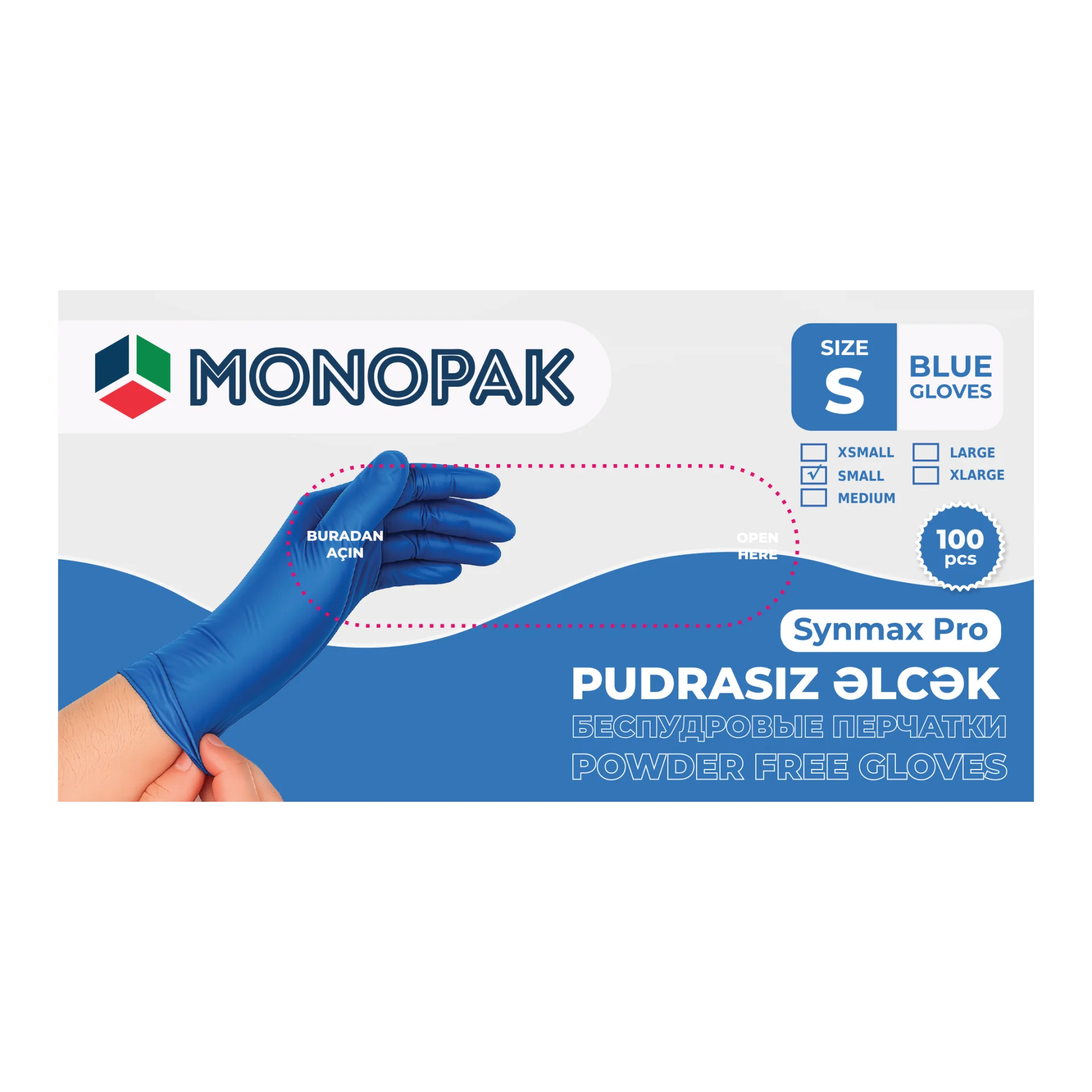 VINIL Pudrasiz Mavi Elcek SYNMAX PRO S